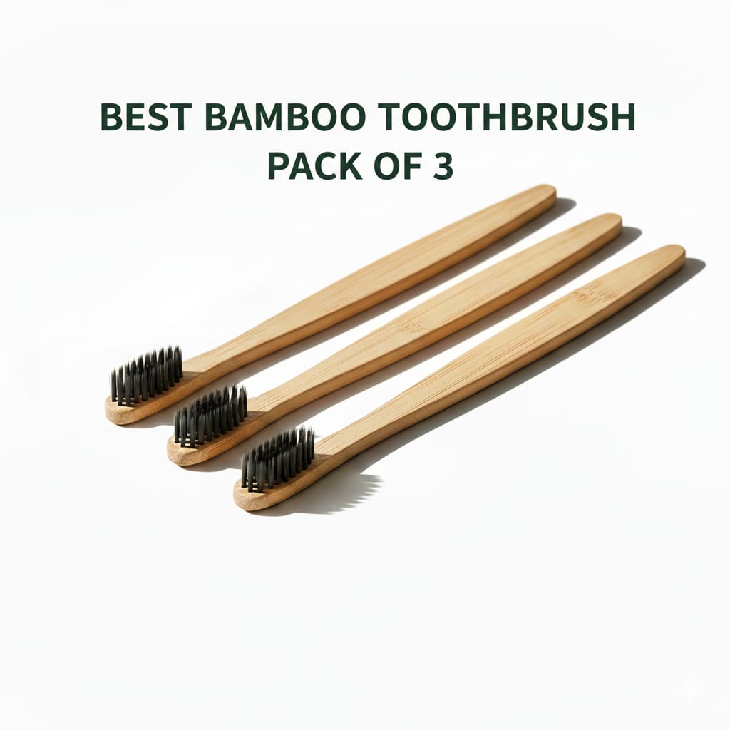 NAVAKYA Quarterly Bamboo Rite | bamboo toothbrush set, charcoal bristles