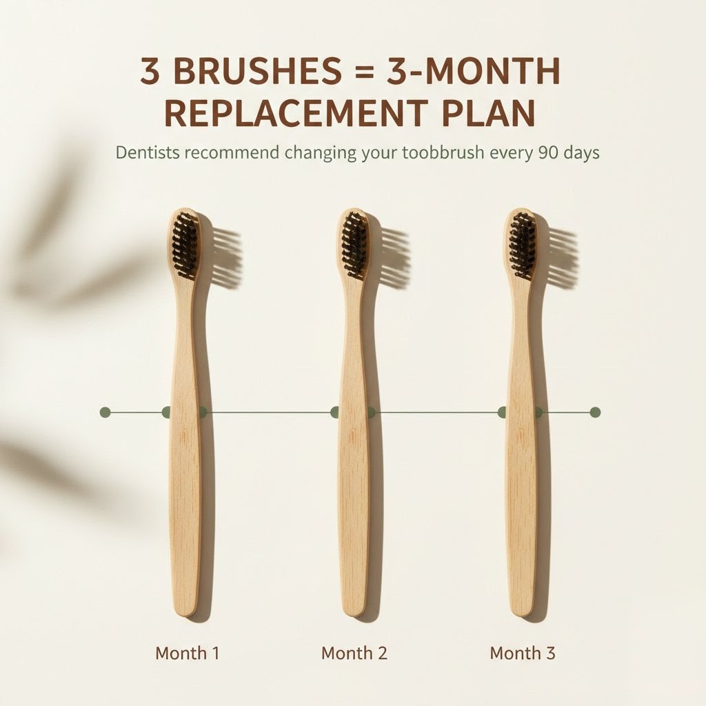 Bamboo Toothbrush Pack of 3